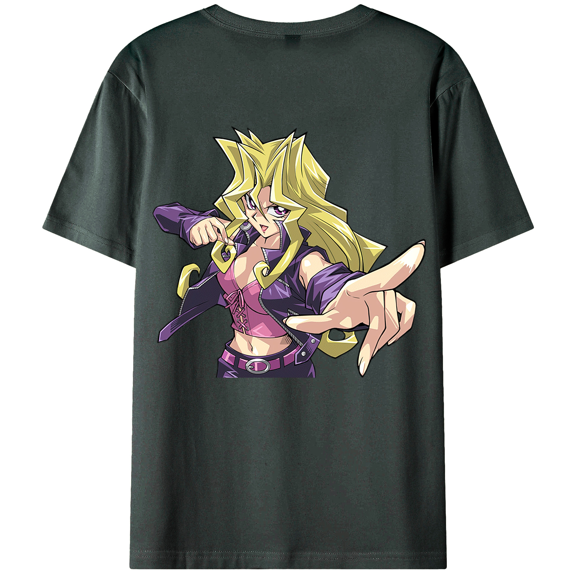 （画像用） 遊☆戯☆王 Yu-Gi-Oh! 綿100％ メンズ半袖Tシャツ（バックプリント） 通気性